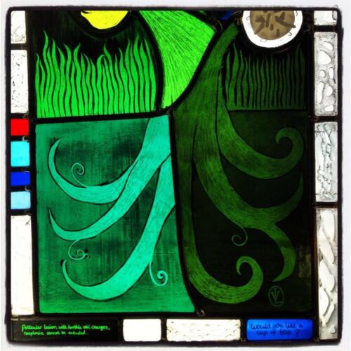 Painted leaded panel